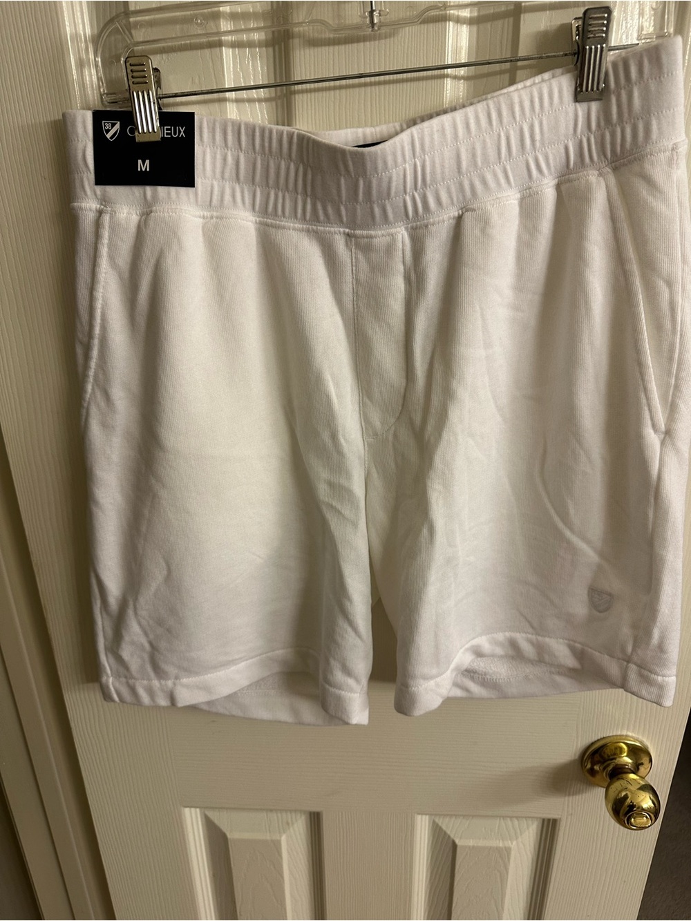 Men’s White Casual Knit Shorts